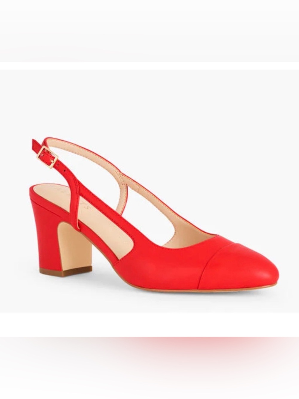 NEW TALBOTS RED PEPPER IRENE NAPPA SLINGBACK PUMPS SHOES SZ 8.5